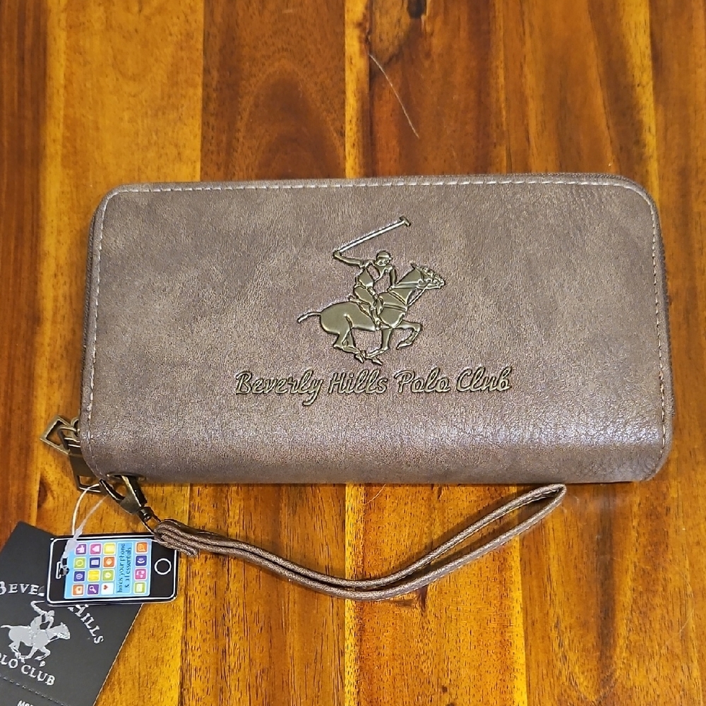 Beverly Hills Polo Club Taupe Wristlet